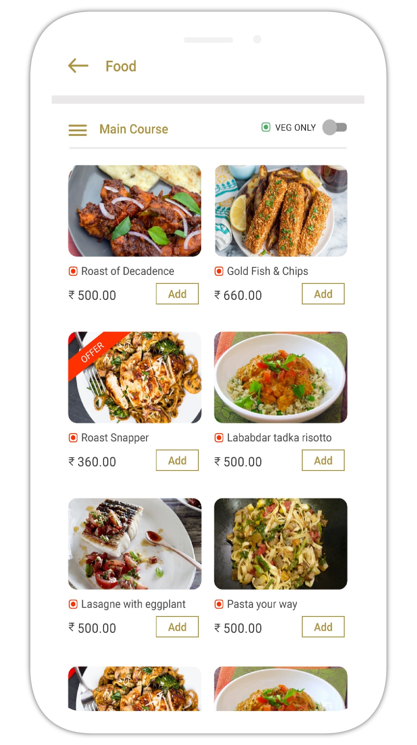 Digitised Restaurant Menus